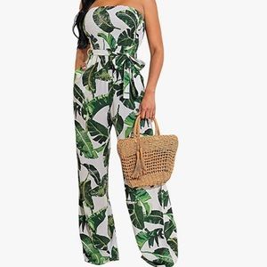 Tropical summer strapless jumper